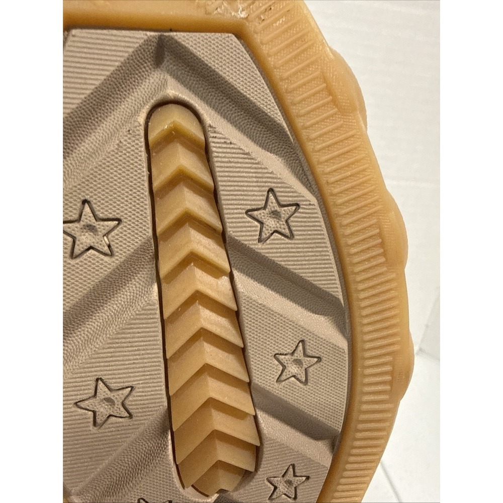 SOREL Waterproof Suede  Sneaker lifted Beige Rubber Sole Round Toe women's 10.5 - Picture 10 of 11